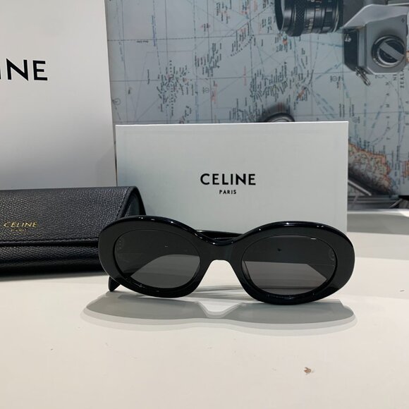 Like New Celine Triomphe Oval Sunglasses 52 mm - Picture 2 of 4